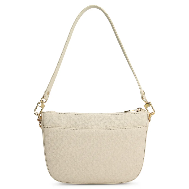 Da Milano Marshmallow Small Franzy Leather Baguette - Marshmallow for Women | Best Price UAE